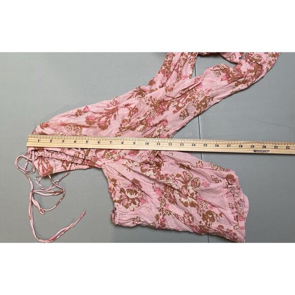 Free People Hilary Printed Top Size Small Pink Combo Smocked Back Blouse NWT $98 - Picture 10 of 11